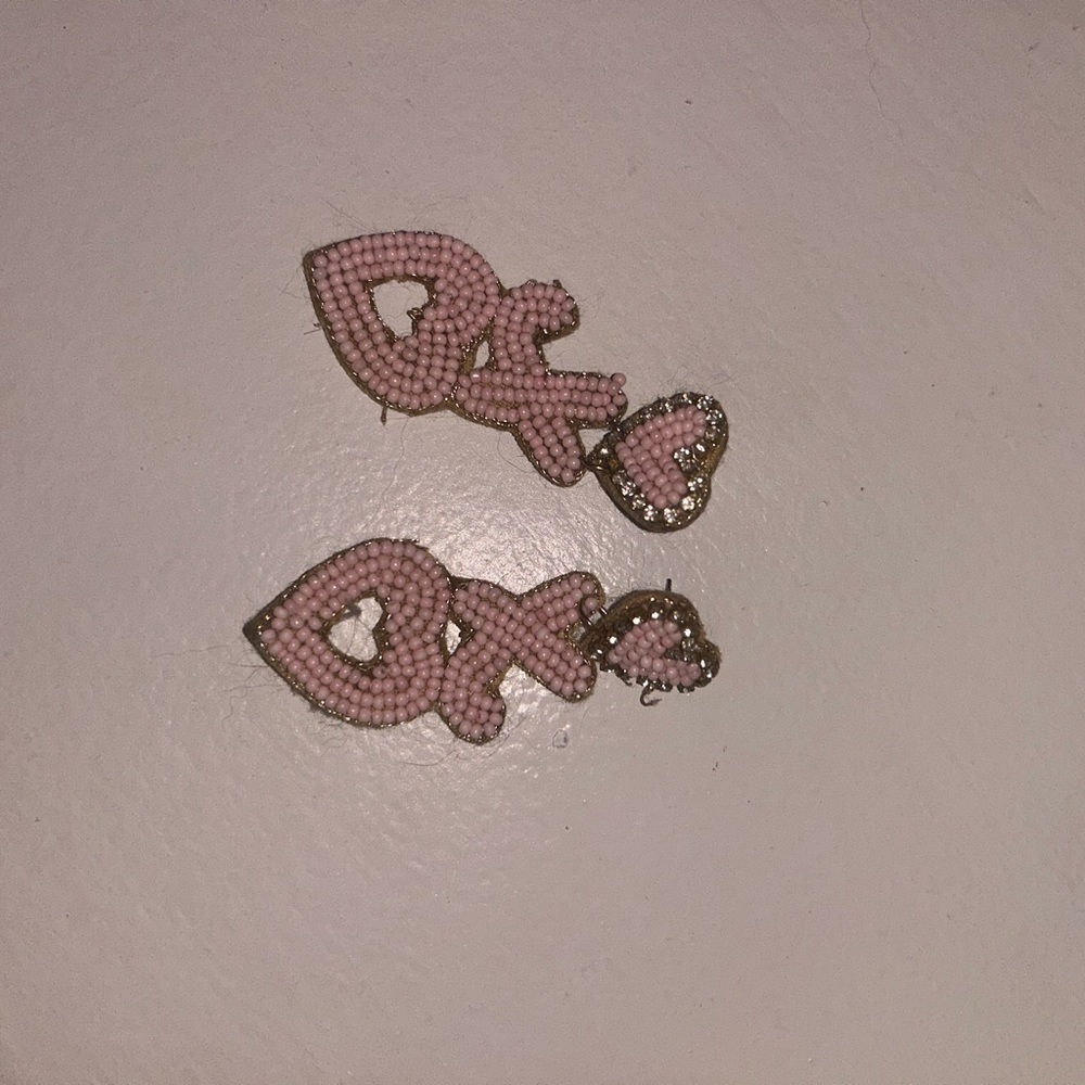 Pink Beaded Earrings